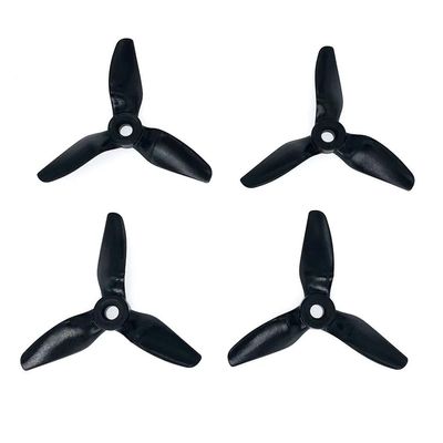 8pcs HQProp 3X4X3V1S 3040 3 Inch 3-Blade Propeller Set (4X CW / 4X CCW) Poly Carbonate (Black)