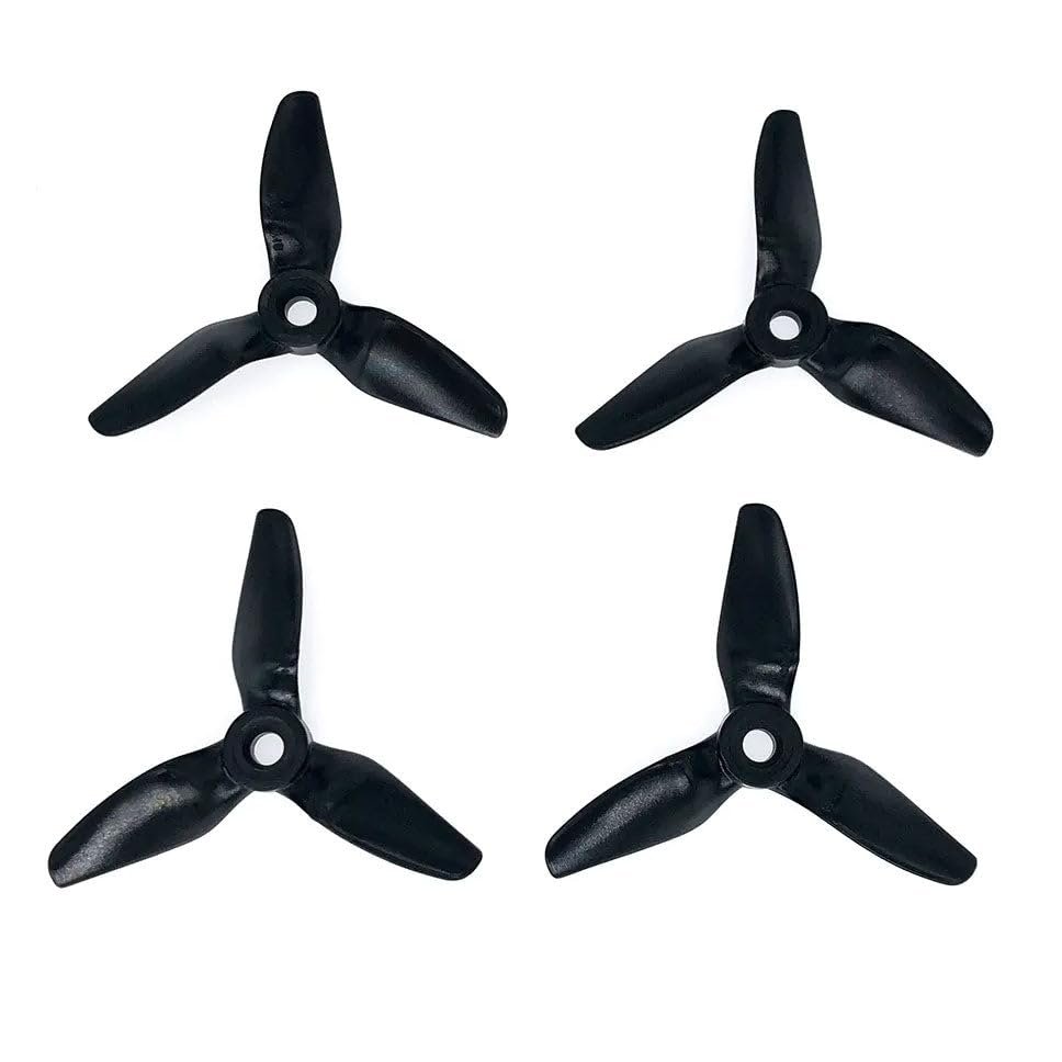8pcs HQProp 3X4X3V1S 3040 3 Inch 3-Blade Propeller Set (4X CW / 4X CCW) Poly Carbonate (Black)