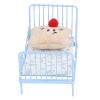 1:12 Scale Miniature Metal Dollhouse Bed European with Dollhouse Furniture Decor White for Role Playing Games (Blue Flower Pattern) view 1