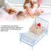 1:12 Scale Miniature Metal Dollhouse Bed European with Dollhouse Furniture Decor White for Role Playing Games (Blue Flower Pattern) view 2