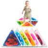 Art3d 6-Pack Triangle Liquid Sensory Floor Tiles, Colorful Liquid Fusion Play Mats for Kids Toddler, 15" x 15" view 1