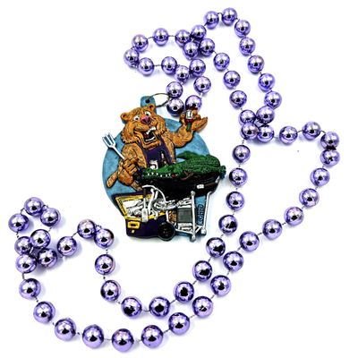 Tiger Tail Gate Mardi Gras Bead Necklace