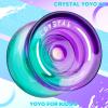 MAGICYOYO K2 Crystal Responsive Yoyo for Kids Beginners with Extra Unresponsive Yo Yo Bearing, Professional Plastic Trick Yo Yo for Adults+12 Stings+Bearing Removal Tool+Storage Bag(Green Purple) view 2
