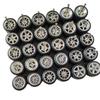 1/64 Scale Mixed/Random Real Riders Wheels Set - Chrome Finish (Electroplating) - Rims and Tires for 10 Cars, Compatible with Hot Wheels/Matchbox view 1