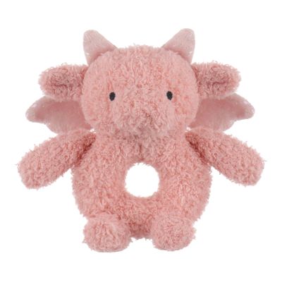 Apricot Lamb Baby Lovey Pink Dragon Soft Rattle Toy, Plush Stuffed Animal for Newborn Soft Over 0 Months