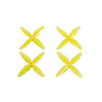 12pcs HQProp T3.1X3X4 3.1 Inch 4-Blade T-Mount Propeller Set (6X CW / 6X CCW) Poly Carbonate (Yellow)