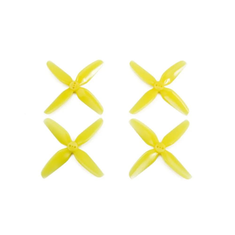 12pcs HQProp T3.1X3X4 3.1 Inch 4-Blade T-Mount Propeller Set (6X CW / 6X CCW) Poly Carbonate (Yellow)