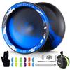 MAGICYOYO V10 Finger Spin Yoyo Professional Metal Trick Yoyo Responsive & Unresponsive Dual Purpose Yo Yo with Storage Case + Yo Yo Glove +12 Strings(Black Blue) view 1