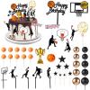 42 Pcs Basketball Cake Topper Decorations Happy Birthday Cake Topper Ball Candles Basketball Theme Party Birthday Baby Shower Decorations for Men Boys view 1