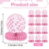 12PCS Disco Ball Party Decorations 70s Disco Table Honeycomb Centerpieces Western Cowgirl Party Table Toppers Hot Pink Disco Party Table Centerpieces for Girls Birthday Party Supplies view 2