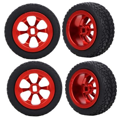 4PCS 1/28 RC Model Toy Rubber Tire Tyre Upgrade Fit for WLtoys K989-53 RC Car Aluminum Wheel Hubs Tires Modification Accessories (Color : Type A)