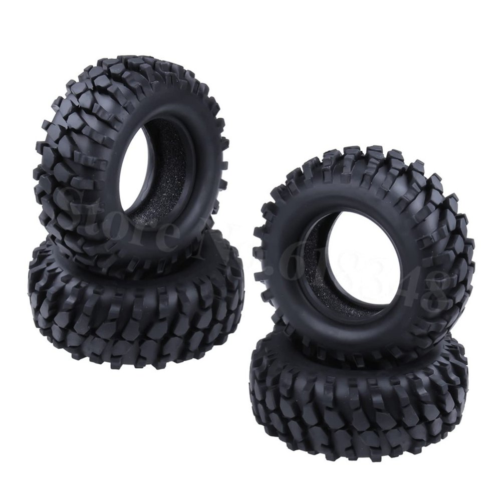 Tsolay 4PCS 1.9 Inch Rubber 96mm RC Crawler Tires with Foam Inserts ID: 48mm Width:36mm for Remote Control Car Tyres Modification Accessories