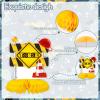 10Pcs Construction Honeycomb Centerpieces 3rd Birthday Party Decor for Boys,Dump Truck Car Cone Construction Zone Theme 3 Year Old Birthday Table Centerpieces Baby Shower Party Supplies Decorations view 4