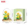 Artificial Flowers Building Kits,Golden Chrysanthemum 611Pcs with Platic Cover for Decoration,DIY Creative Building Kit, Creative Gift for Children Adults view 2