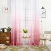 HooHero Elegant Sheer Curtains Window Decor 54 Wide Kids Baby Room Bedroom Decor Modern Simple Ombre Style Panel view 1