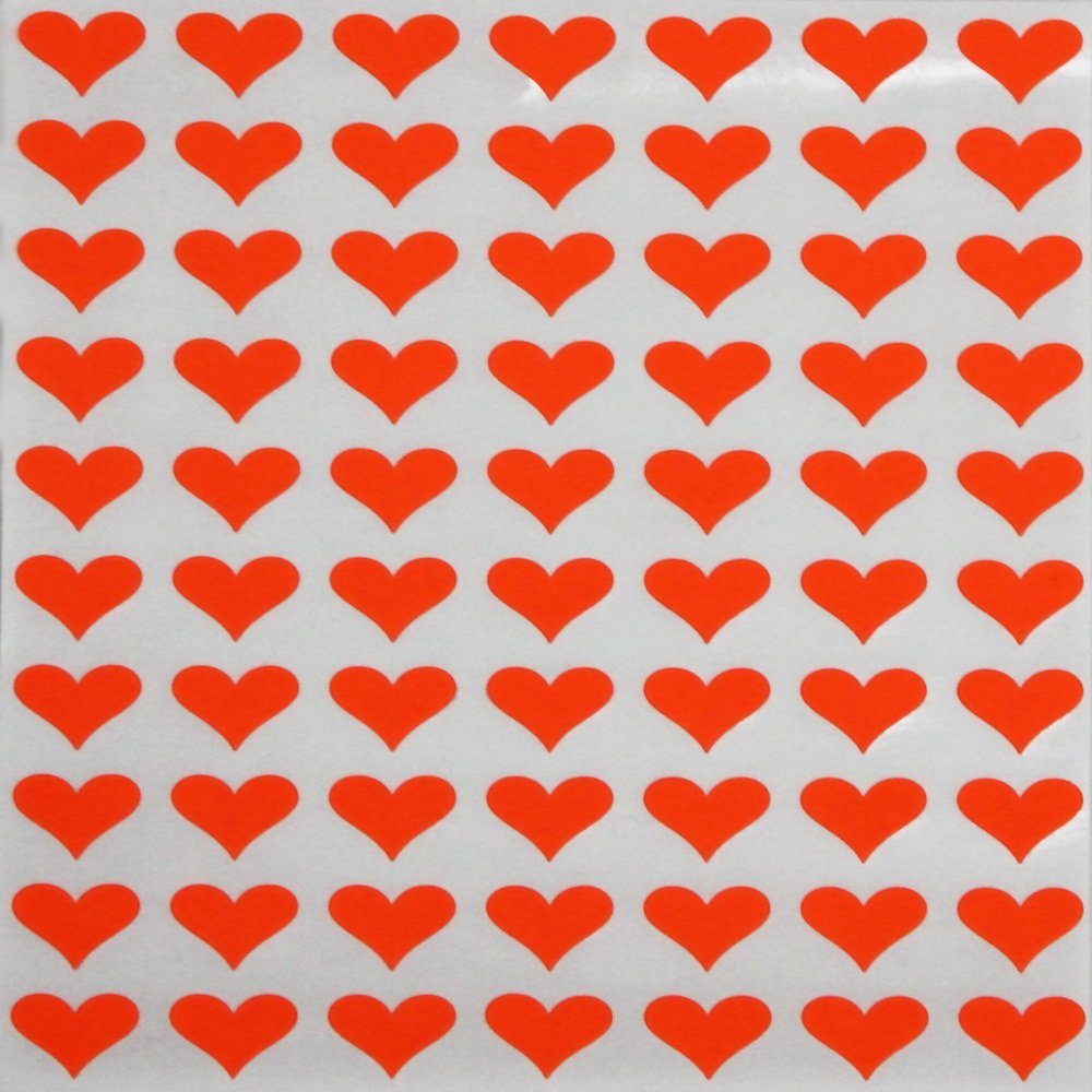 Royal Green 13mm Neon Red Valentine Heart Stickers  Permanent Heart Labels for Treat Bags, Gift Seals, Cards & Crafts  Easy Peel & Stick - (7560 Pack)