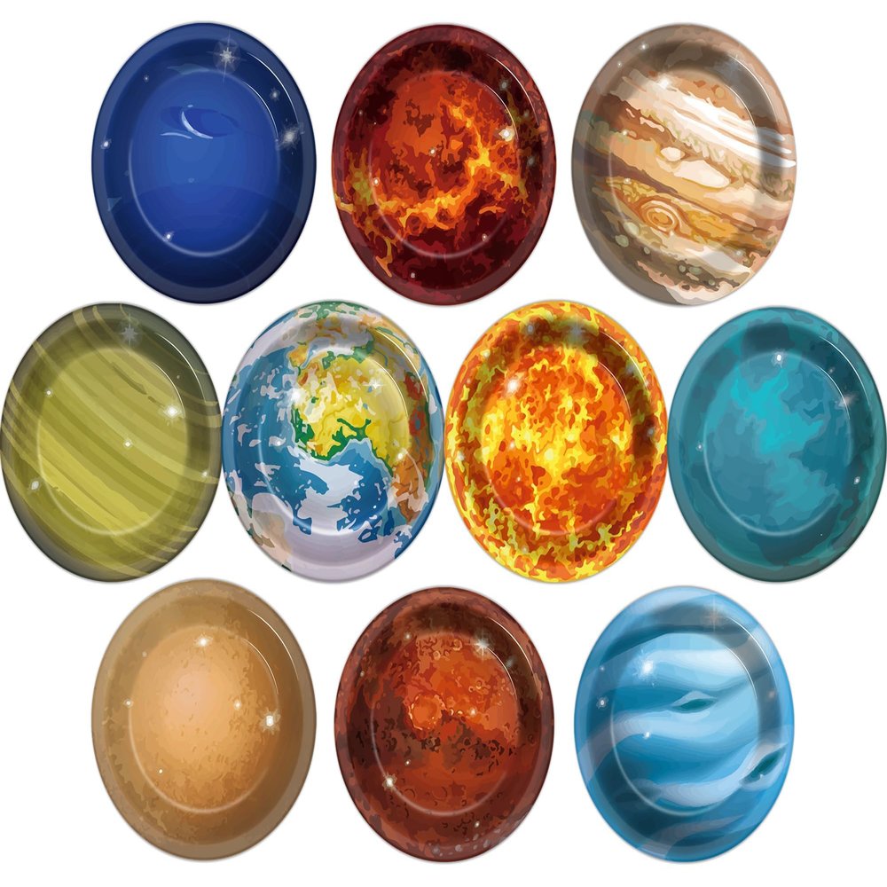 50Pcs Solar System Party Plates Outer Space Theme Party Supplies Galaxy Party Planet 7 Inch Dessert Paper Plates for Kids Space Solar System Planets Baby Shower Party Birthday Party Decorations