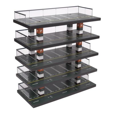 1/64 Parking Lot Scene Display Case, 1:64 Scale Diecast Vehicle Model Display Stand for Alloy Car Model Toy, 5 Layers