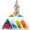 Art3d 4-Pack Triangle Liquid Sensory Floor Tiles, Colorful Liquid Fusion Play Mats for Kids Toddler, 15" x 15" view 1