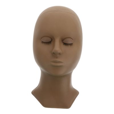 Silicone Eyelash Extension Training Head for Makeup Practice, Black