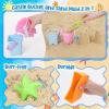 FUSPWEAO Beach Toys Sand Toys for Kids, Sand Castle Toys with Castle Bucket, Sand Molds, Shovel and Rake, Sandbox Toy for Toddlers 1-3 4 5 6 7 8 9 10 12, Beach Summer Accessories for Kids view 3