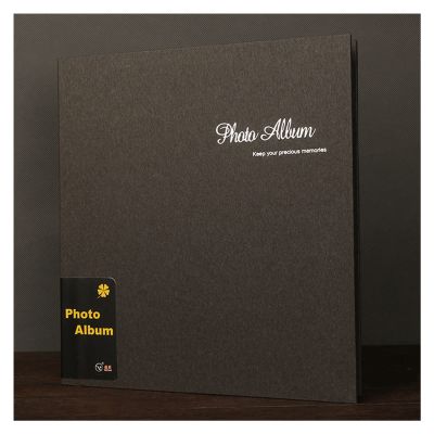 13-inch Self-Adhesive Film-Covered Handmade Photo Album for Children's Growth Album Creative Gift Photo Album Large Capacity Cover Photo Album (Color : B) (Brass)