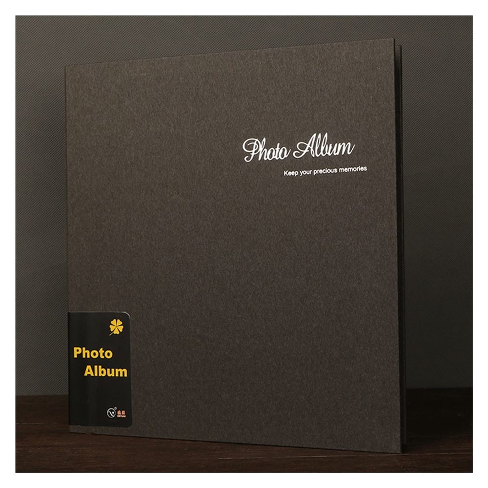 13-inch Self-Adhesive Film-Covered Handmade Photo Album for Children's Growth Album Creative Gift Photo Album Large Capacity Cover Photo Album (Color : B) (Brass)