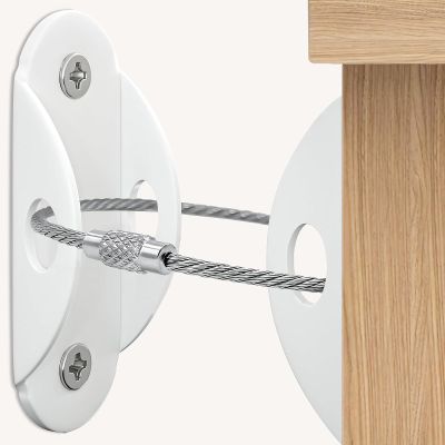 Furniture Anchors (8 Pack) for Baby Proofing, Anti Tip Furniture Anchor Securing 420lbs Tension Earthquake Resistant Metal Furniture Wall Anchor Prevent Baby Pet from Falling Furniture