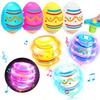 Easter Basket Stuffers for Kids-6 Packs Light Up Spinning Tops Toys with Music Easter Gifts Toys for Kids Toddlers Easter Eggs Fillers Easter Basket Essentials view 1