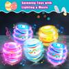 Easter Basket Stuffers for Kids-6 Packs Light Up Spinning Tops Toys with Music Easter Gifts Toys for Kids Toddlers Easter Eggs Fillers Easter Basket Essentials view 2