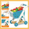 Yalujumb Kids Shopping Cart Trolley Play Set and Pretend Play Calculator Cash Register Toy with Pretend Food and Accessories,Perfect for Ages 3+ Pretend Play and Role-Playing Games view 3
