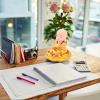 Solar Little Monk Figurine - Cute Buddha Sculpture, Energy-Sensing Small Monk Ornaments for Car Dashboard & Home Decor(Gold) view 4