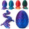 3D Printed Dragon Egg With Fully Articulated Crystal Dragon Inside - Easter Egg Fidget Toy, Home Office Decor, Executive Desk Toy view 1