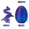 3D Printed Dragon Egg With Fully Articulated Crystal Dragon Inside - Easter Egg Fidget Toy, Home Office Decor, Executive Desk Toy view 2