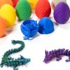 3D Printed Dragon Egg With Fully Articulated Crystal Dragon Inside - Easter Egg Fidget Toy, Home Office Decor, Executive Desk Toy view 4