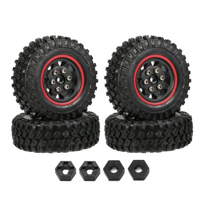 4PCS Beadlock Mini Crawler Wheel and Tires Set for 1/24 RC Crawler Car Axial SCX24 for Xiaomi for Jimny SG1801 Upgrade Parts Modification Accessories (Color : Red)