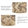 Wassud Brown World Map Round Canvas Fabric Storage Baskets with Handles, Storage Bins Stuffed Animal Storage Laundry Basket Toy Storage Basket for Clothes Towel Toys,20 x 14 Inches view 3