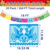 20 Pack Cinco De Mayo Banner, 360 FT Fiesta Banner Mexican Party Decorations Plastic Papel Picado Double Side Indoor Outdoor Home Yard String Flags Dia De Los Muertos Day of the Dead Hanging Decor view 2
