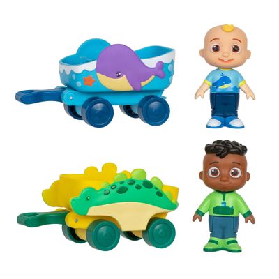 CoComelon Lane Little Vehicle 2-Pack Bundle - JJs Whaley Wagon and Codys Dino Trekker - Free-Wheeling Toy Vehicles - Fun, Engaging Toy for Toddlers - More to Collect