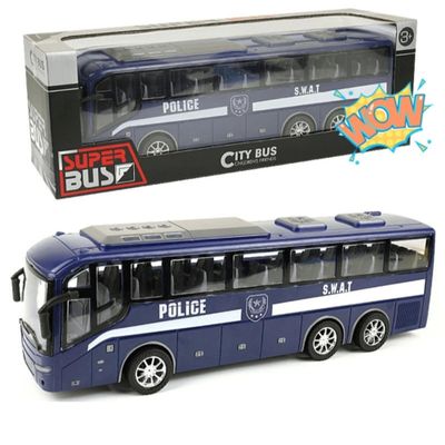 AUTERCO 12.5" School Bus Toy for Toddlers, 1/16 Scale Die Cast Plastic Inertia Car, Cars Model Vehicles for Kid, Great Play Bus Game for Boys Girls Children Ages 3+