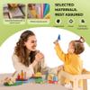 AVDAR Large Wooden Building Blocks for Toddlers, Exclusive Designed Metropolis Wooden Blocks Ages 1-3, City Construction Stacking Educational Montessori Toys Gifts view 3