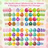 Ozepao 16 Sheets Easter Egg Stickers for Kids 256 Pcs Easter Stickers Bulk for Gifts Bags Cards Envelopes Decor view 2