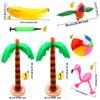 Cotiny 12 Pack Tropical Inflatable Palm Tree, Flamingo, Beach Ball, Parrot, Banana for Beach, Pool, Backyard Party Decor view 2