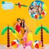 Cotiny 12 Pack Tropical Inflatable Palm Tree, Flamingo, Beach Ball, Parrot, Banana for Beach, Pool, Backyard Party Decor view 3