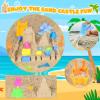 KUBUSFLY Beach Toys for Toddlers, Sand Castle Toys with 2 Sand Bucket, 2 Mesh Bag, 4 Shovels & Molds, Travel Sand Toys for Beach Sandbox Toys for Toddlers Kids Baby Boys Girls Age 3-10 view 4