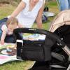 jyibinee Jogging Stroller Organizer, Multifunctional Baby Oxford Cloth Stroller Organizer Bag, Detachable Zipper Phone Pouch for Outdoor Grey view 3