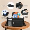 jyibinee Jogging Stroller Organizer, Multifunctional Baby Oxford Cloth Stroller Organizer Bag, Detachable Zipper Phone Pouch for Outdoor Grey view 4