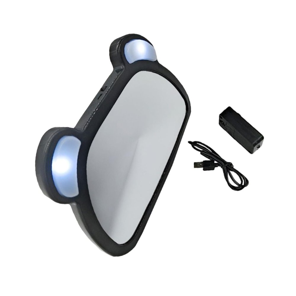Abaodam 1pc Usb Observation Rear Mirror Led Lighting Easy Install Backseat Car Mirror and Practical for Parents Usb Rechargeable Remote Control