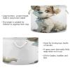 Wassud Smile Dog Round Canvas Fabric Storage Baskets with Handles, Storage Bins Stuffed Animal Storage Laundry Basket for Clothes Towel blankets,20 x 14 Inches view 3