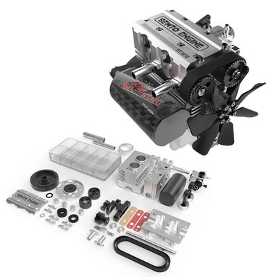 ClearEdge SEMTO Engine ST-NF2 Mini Engine Model Kit That Works, DIY Assembly Double-Cylinder 4-Stroke Metal Engine for Adults, Build Your Own SEMTO L2 Engine-Silver
